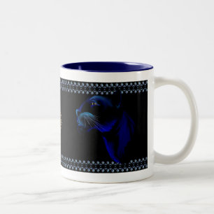 Panther-Gesichts-Tassen Zweifarbige Tasse