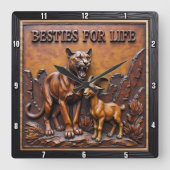 Panther Goat Dark Forest Quadratische Wanduhr (Vorderseite)