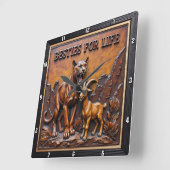 Panther Goat Dark Forest Quadratische Wanduhr (Winkel)