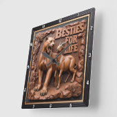 Panther Goat Dark Habitat Quadratische Wanduhr (Winkel)