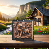 Panther Goat Dark Habitat Quadratische Wanduhr