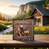 Panther Goat Detailed Animal Quadratische Wanduhr