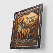 Panther Goat Textured Forest Quadratische Wanduhr (Winkel)