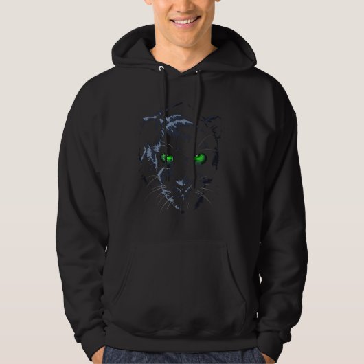Panther grünes Auge Hoodie (Vorderseite)