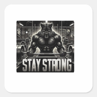 Panther Gym Quadratischer Aufkleber