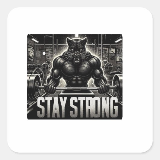 Panther Gym Quadratischer Aufkleber (Vorderseite)