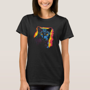Panther Head Schwarz-Pop-Art Dschungeltier T-Shirt