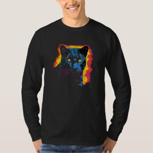 Panther Head Schwarz-Pop-Art Dschungeltier T-Shirt