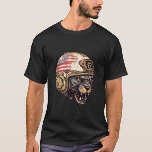 Panther-Helm-Soldat taktische Kriegerkunst T-Shirt