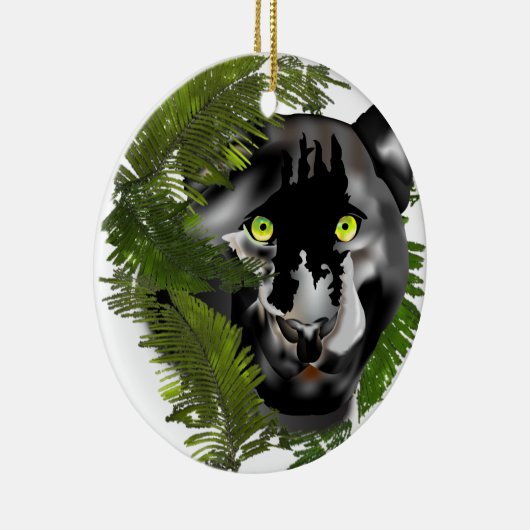 Panther im Laub Keramikornament (Rechts)