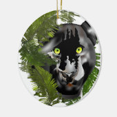 Panther im Laub Keramikornament (Links)