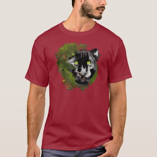 Panther im Laub T-Shirt (Vorderseite)