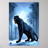 Panther im Schnee | AI Art Poster (Vorne)