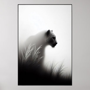 Panther im Whispernebel Abstrakt Poster