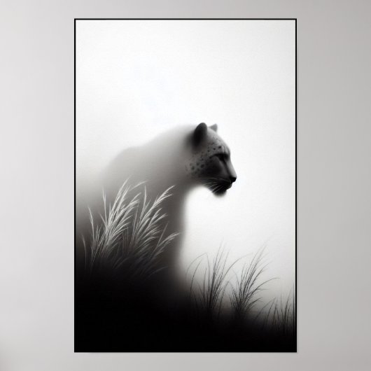 Panther im Whispernebel Abstrakt Poster (Vorne)
