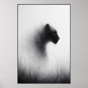 Panther im Whispernebel Abstrakt Poster