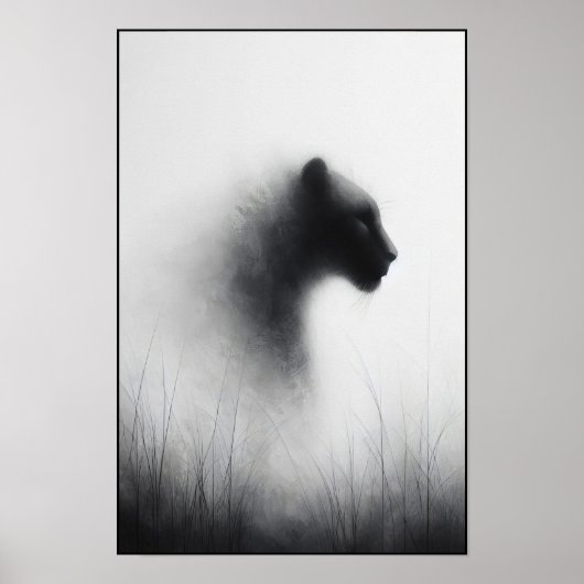 Panther im Whispernebel Abstrakt Poster (Vorne)