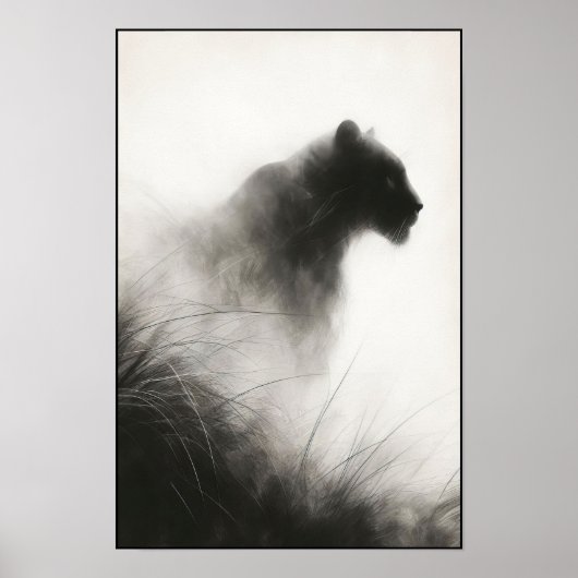 Panther im Whispernebel Abstrakt Poster (Vorne)