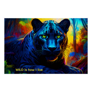 PANTHER in WILD Farbe Poster