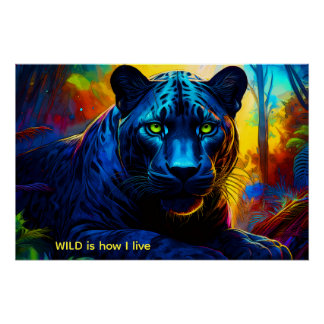 PANTHER in WILD Farbe Poster