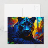 PANTHER in WILD Farbe Postkarte (Vorne/Hinten)