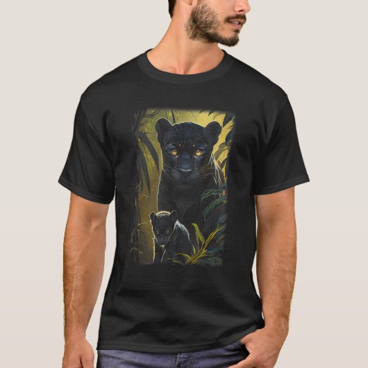 Panther Lover animal Big Cat Panther Animal black T-Shirt (Vorderseite)