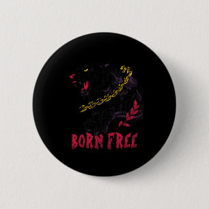 Panther mit Kette Black History Month Afroamerikan Button