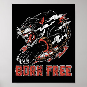 Panther mit Kette Black History Month Afroamerikan Poster