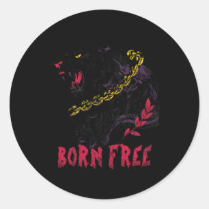 Panther mit Kettenschwarz Geschichte Monat afrikan Runder Aufkleber