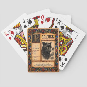 Panther, mittelalterliche Bestiarien-Kunst Spielkarten
