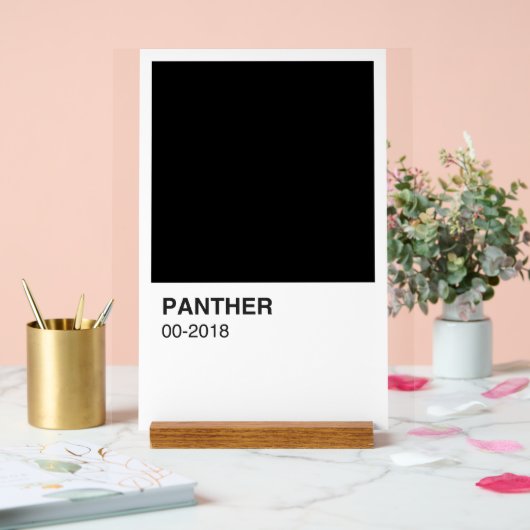 Panther Movie Black - Weißer Hintergrund Acrylschild (Hochzeit)