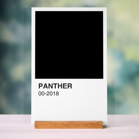 Panther Movie Black - Weißer Hintergrund Acrylschild (Neutral)