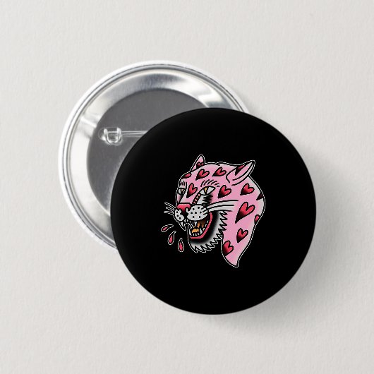 Panther Nk X Heart Love Traditional Premium Tri-bl Button (Vorne & Hinten)