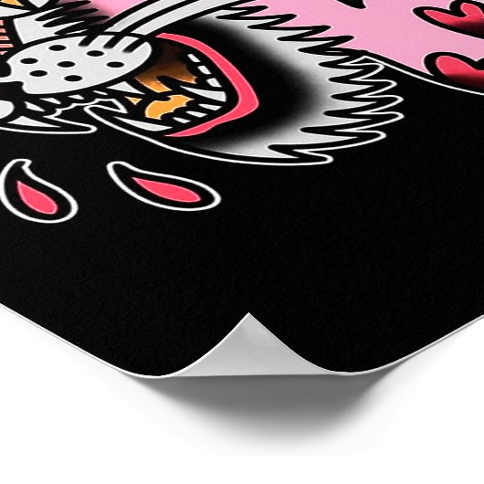 Panther Nk X Heart Love Traditional Premium Tri-bl Poster (Ecke)