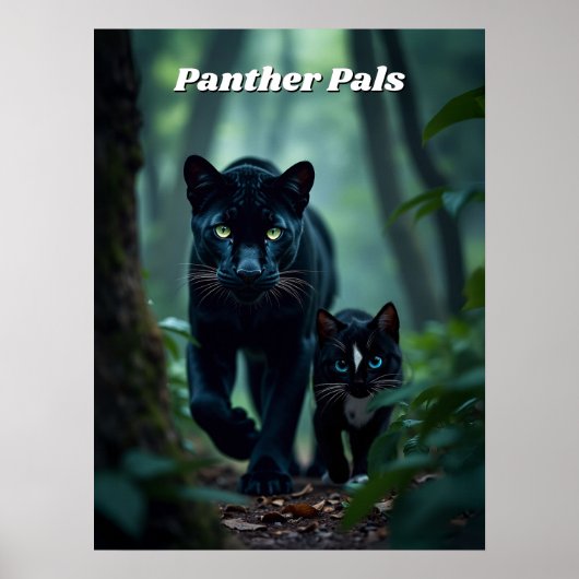 Panther Pals - Große und kleine Katze Poster (Vorne)