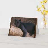 PANTHER PANTING GERNE "GLÜCKLICHER GEBURTSTAG" ZU  KARTE (Gelbe Blume)