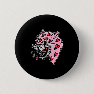 Panther Pink X Herz Liebe Traditioneller Flash Pre Button