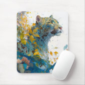 Panther Portrait Animal Painting Wildlife Forest Mousepad (Mit Mouse)