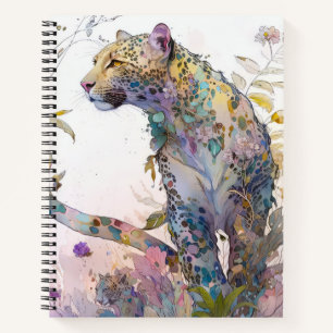 Panther Portrait Animal Painting Wildlife Forest Notizblock