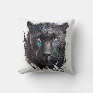 Panther Portrait Animal Painting Wildlife Kissen