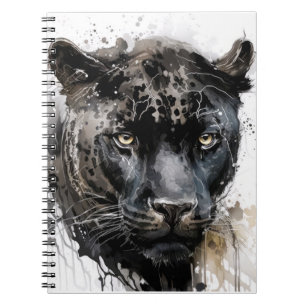 Panther Portrait Animal Painting Wildlife Notizblock