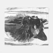 Panther Portrait Fleecedecke (Vorderseite (Horizontal))