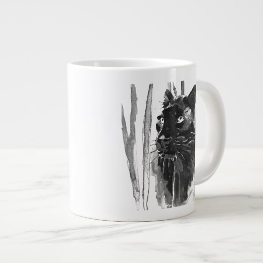Panther Portrait Jumbo-Tasse (Vorderseite Rechts)