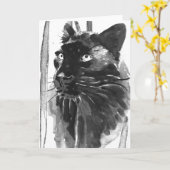 Panther Portrait Karte (Gelbe Blume)