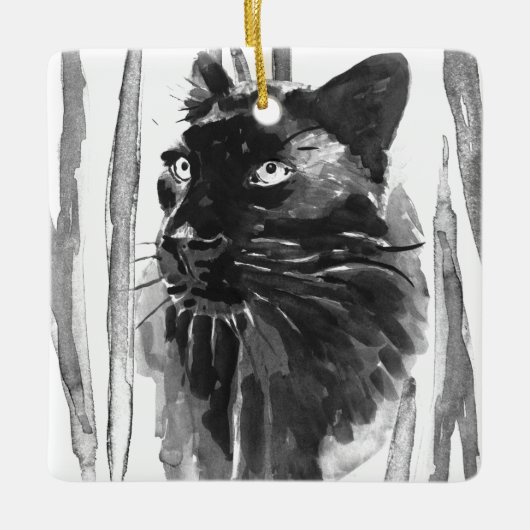 Panther Portrait Keramikornament (Vorderseite)