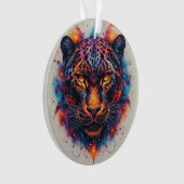 Panther-Portrait mit Abstrakten Fegefeuern Ornament (Vorderseite)