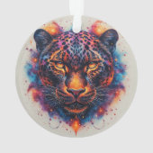 Panther-Portrait mit Abstrakten Fegefeuern Ornament (Rückseite)