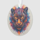 Panther-Portrait mit Abstrakten Fegefeuern Ornament (Vorderseite)