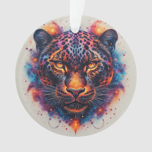 Panther-Portrait mit Abstrakten Fegefeuern Ornament (Vorderseite)