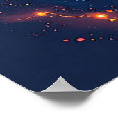 Panther-Portrait mit Abstrakten Fegefeuern Poster (Ecke)